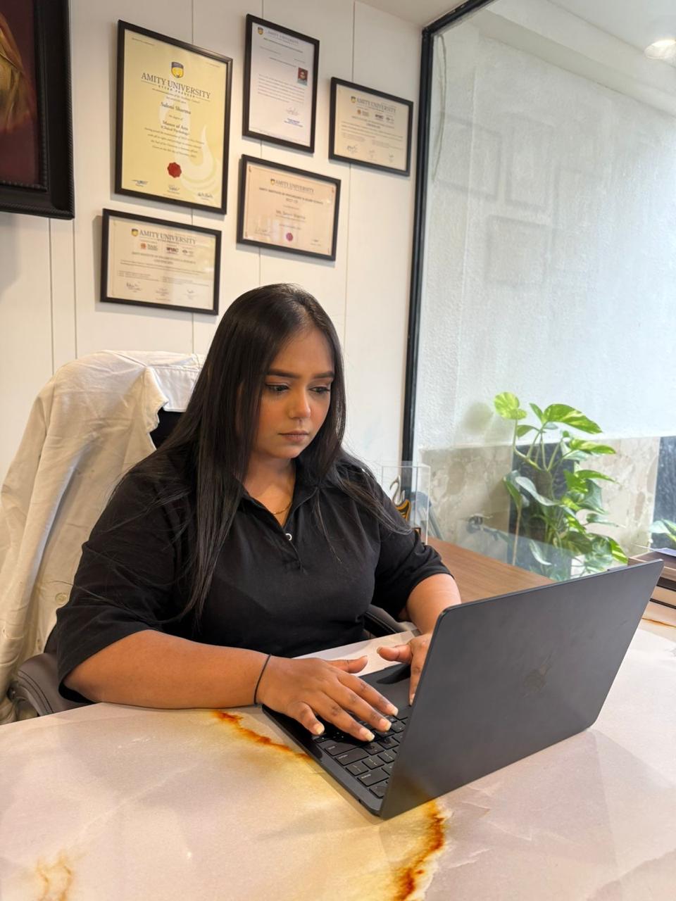 Dr. Saloni Sharma in her office